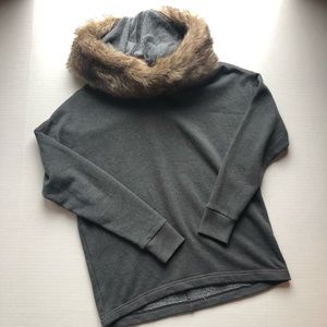 Aerie Fur Cowl Neck Sweater